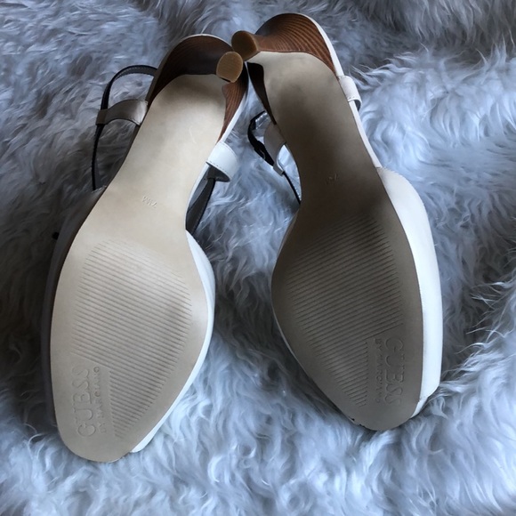 GUESS IVORY & BROWN HEELS - Picture 5 of 5